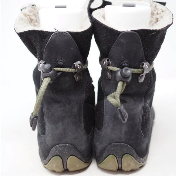 Merrell Black Leather Fur Line Winter Snow Boots Women Sz 5 - Picture 7 of 12